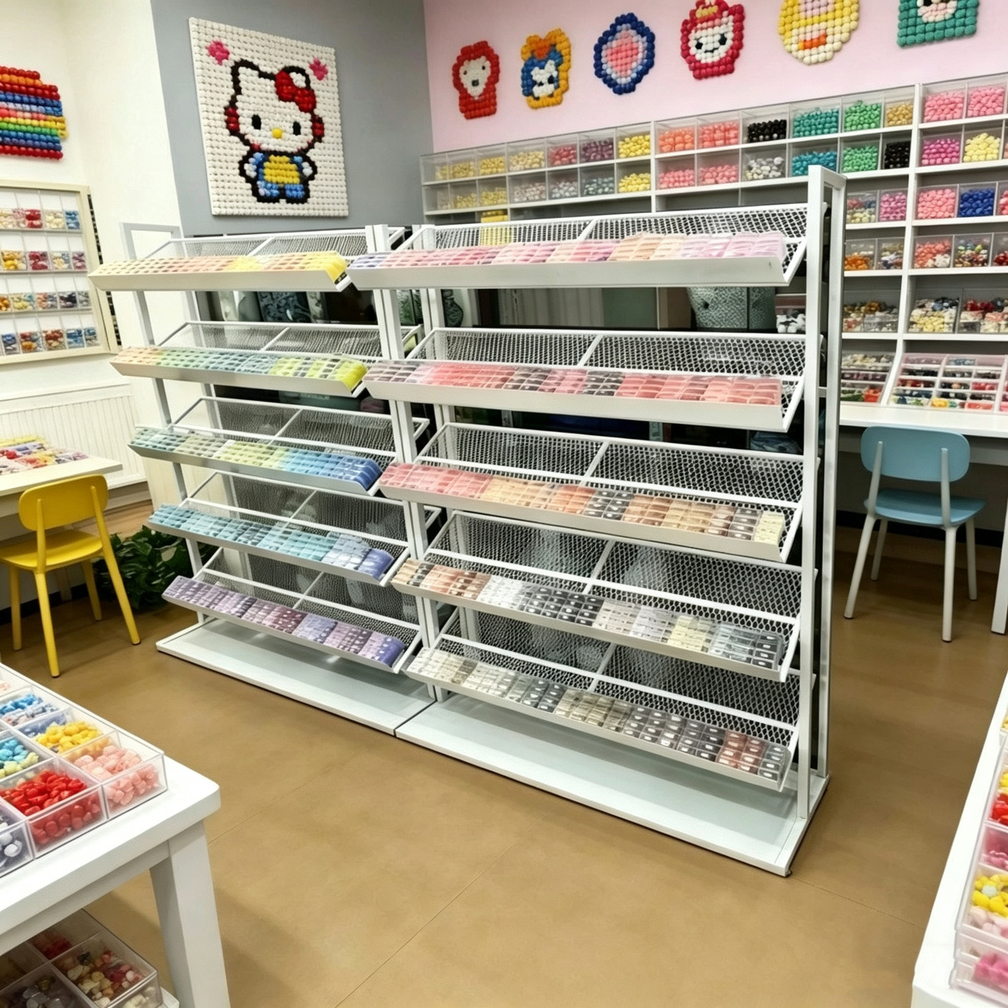 拼豆收纳架展示架时尚简约整理架米珠材料包分装收纳瓶多层置物架