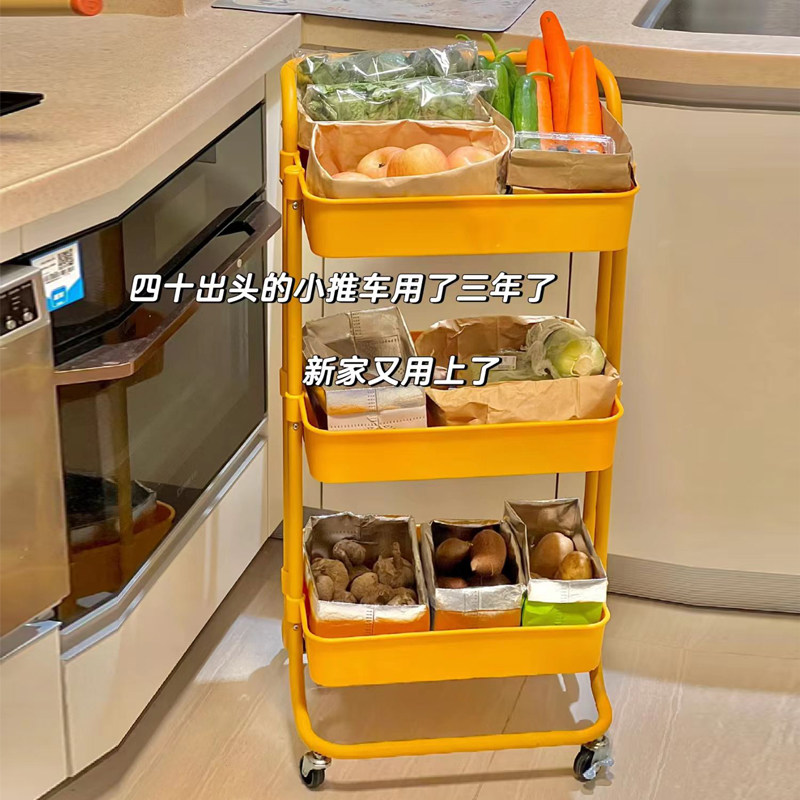 卫浴款推车置物架厨房果蔬储物架婴儿用品分类整理收纳架子可移动