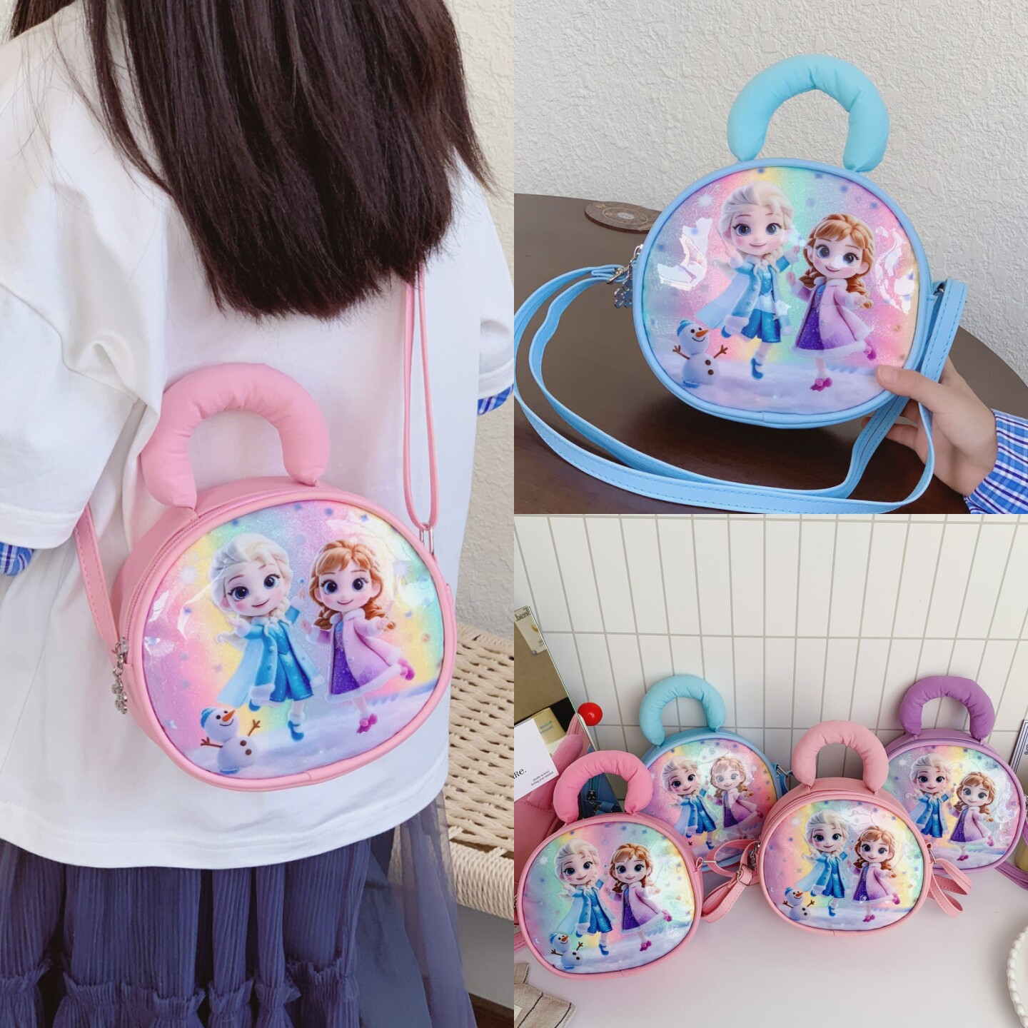 艾莎公主包女童包包2026新款斜挎包儿童幼儿园可爱手提单肩零钱包