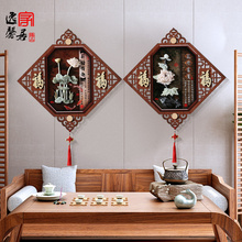 现代新中式玉雕装饰画客厅玄关餐厅电视沙发背景墙立体浮雕画挂画