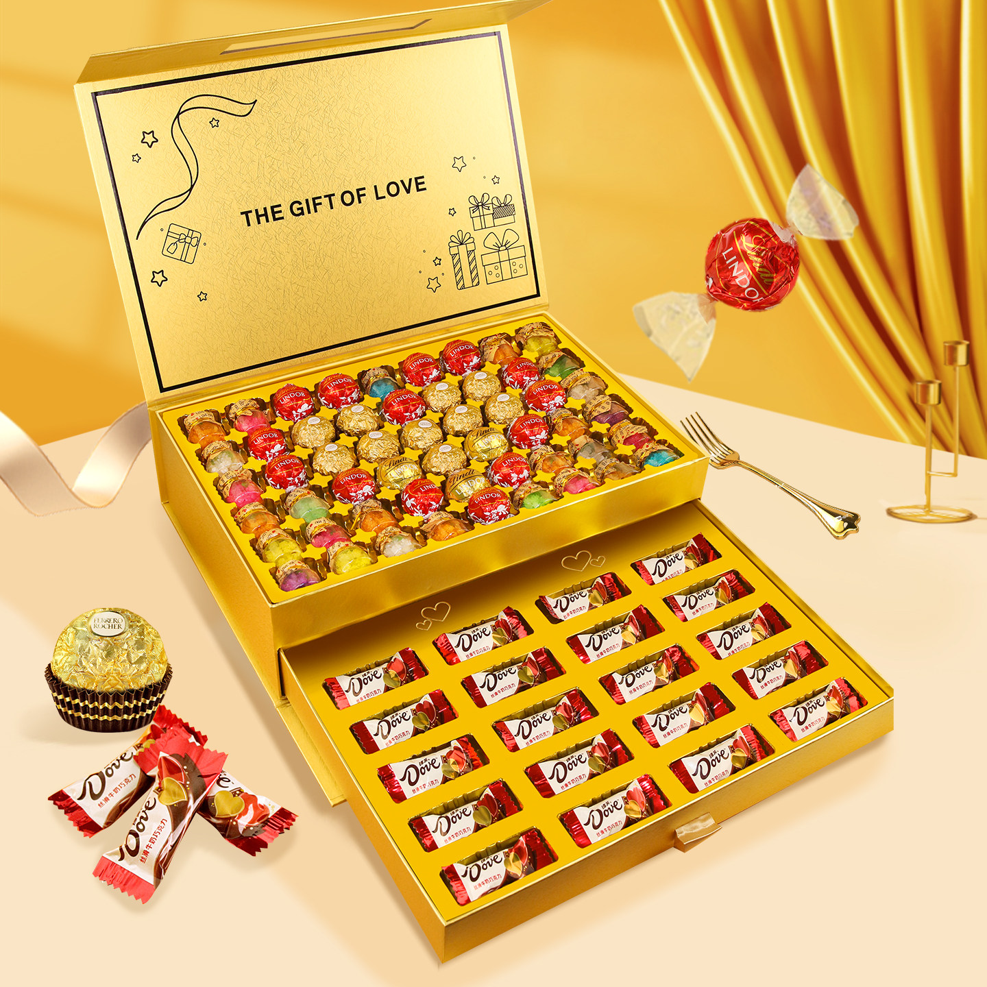 费列罗瑞士莲德芙组合巧克力礼盒38女神节礼物生日礼物送女友老婆