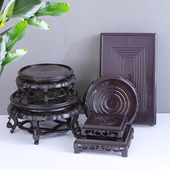 新圆形底座花瓶架摆件搭配底托盘架子奇石头鱼缸垫防水树脂花盆