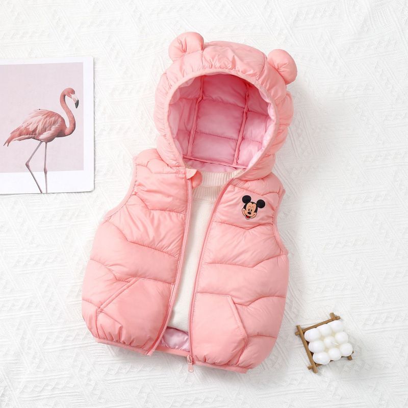 2024秋冬季男女童棉衣儿童轻薄无袖米奇宝宝外套小童保暖棉袄厂家