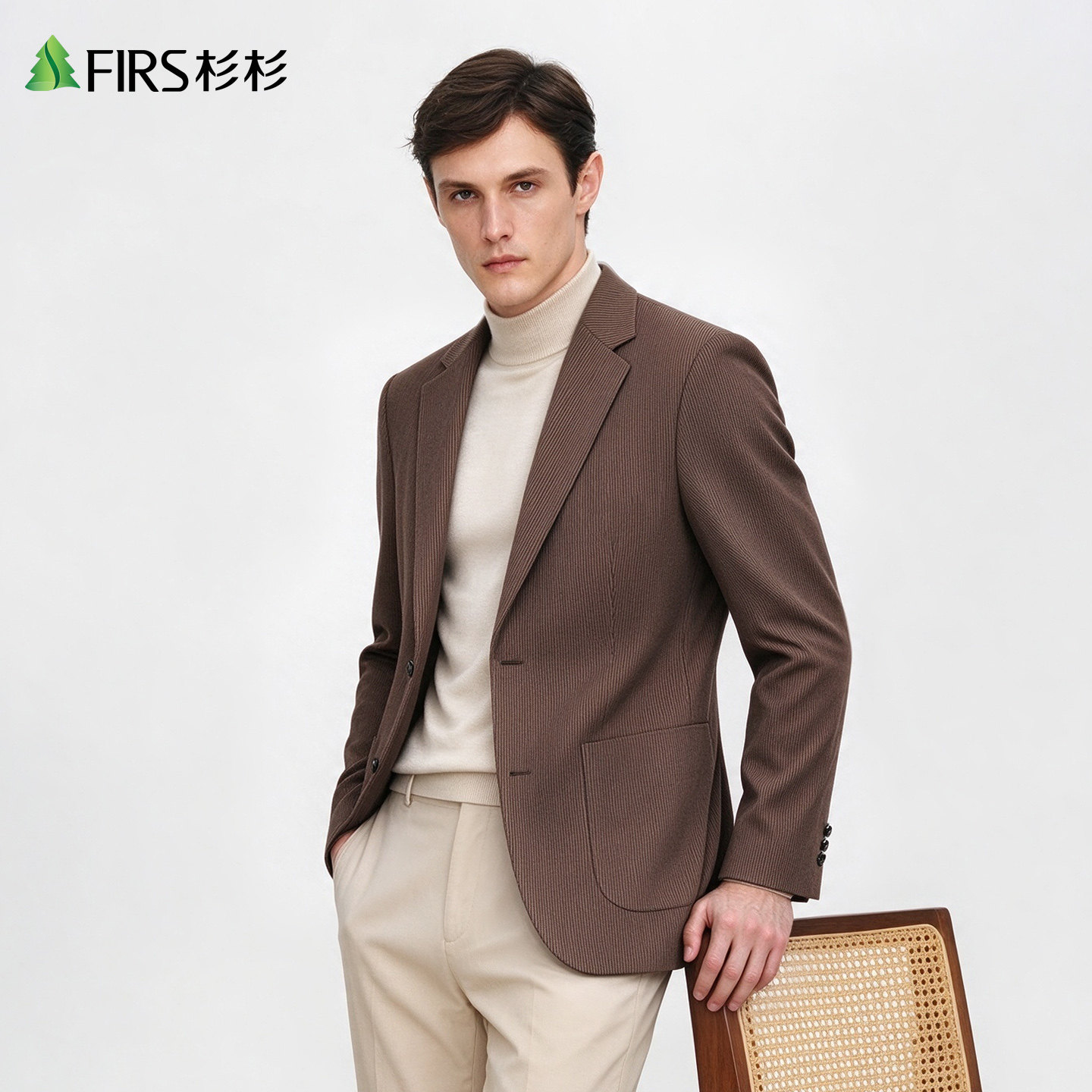 [灯芯绒]杉杉保暖西装外套男秋冬中青年商务正装修身百搭休闲西服