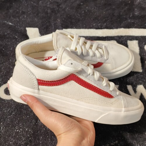 VANS范斯Style 36米白红条低帮帆布鞋 VN0A3DZ3OXS