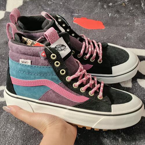 Vans Sk8-HiMTE彩色撞色加绒高帮复古拼色保暖滑板鞋VN0A5HZZMUL