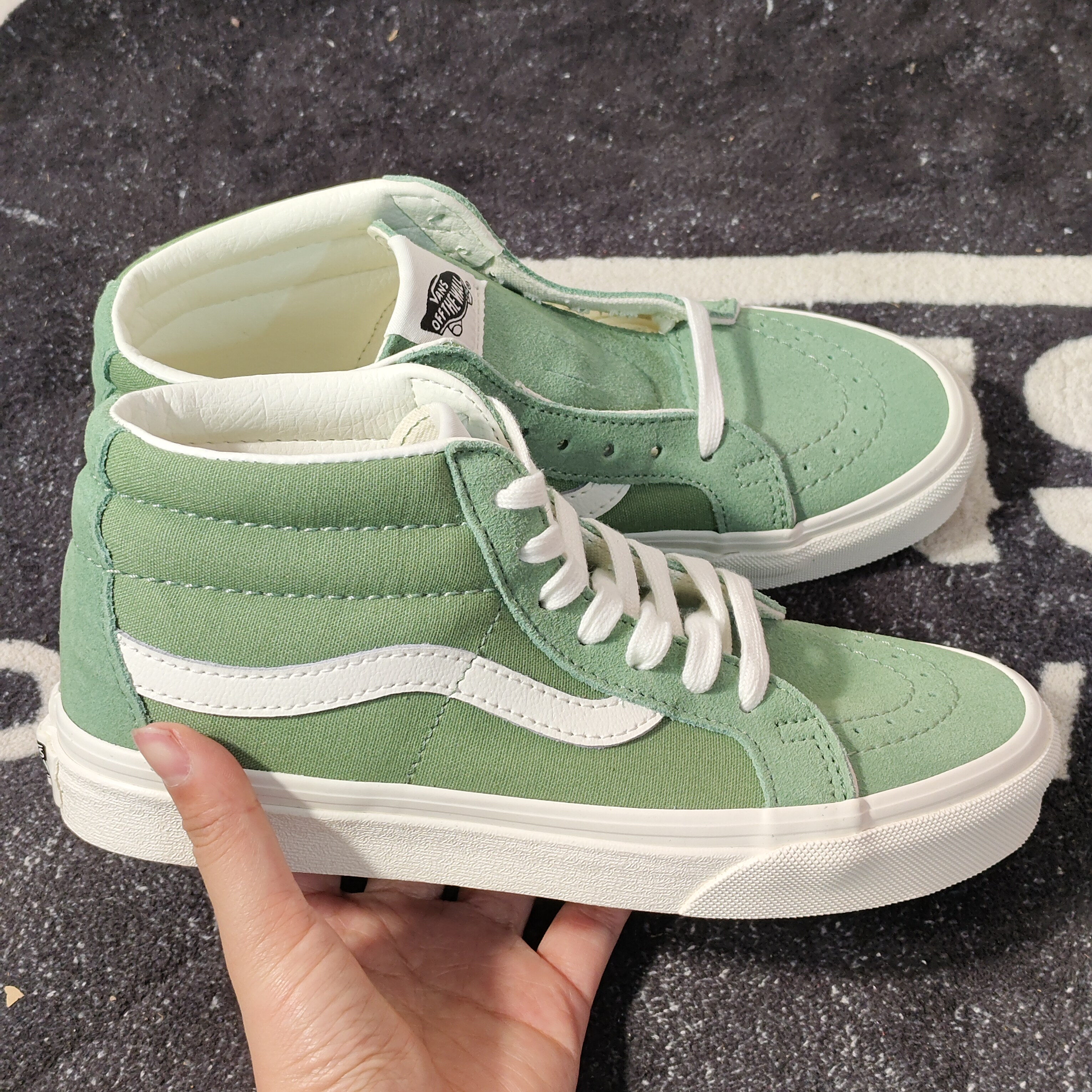 Vans Sk8-Mid抹茶绿中帮休闲帆布鞋 VN0A391FV0N