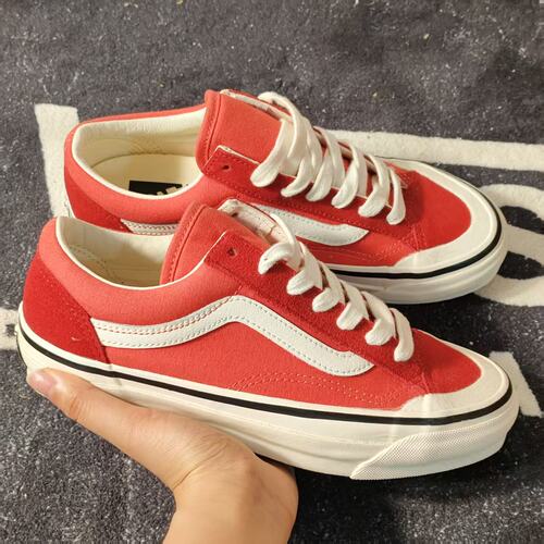 断码特价Vans Style36橙红复古包头帆布鞋美式VN000MT6CIS