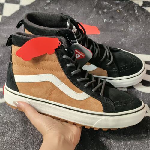 Vans Sk8-Hi MTE黑棕麂皮加绒高帮保暖防滑休闲滑板鞋VN0A5HZY5BJ