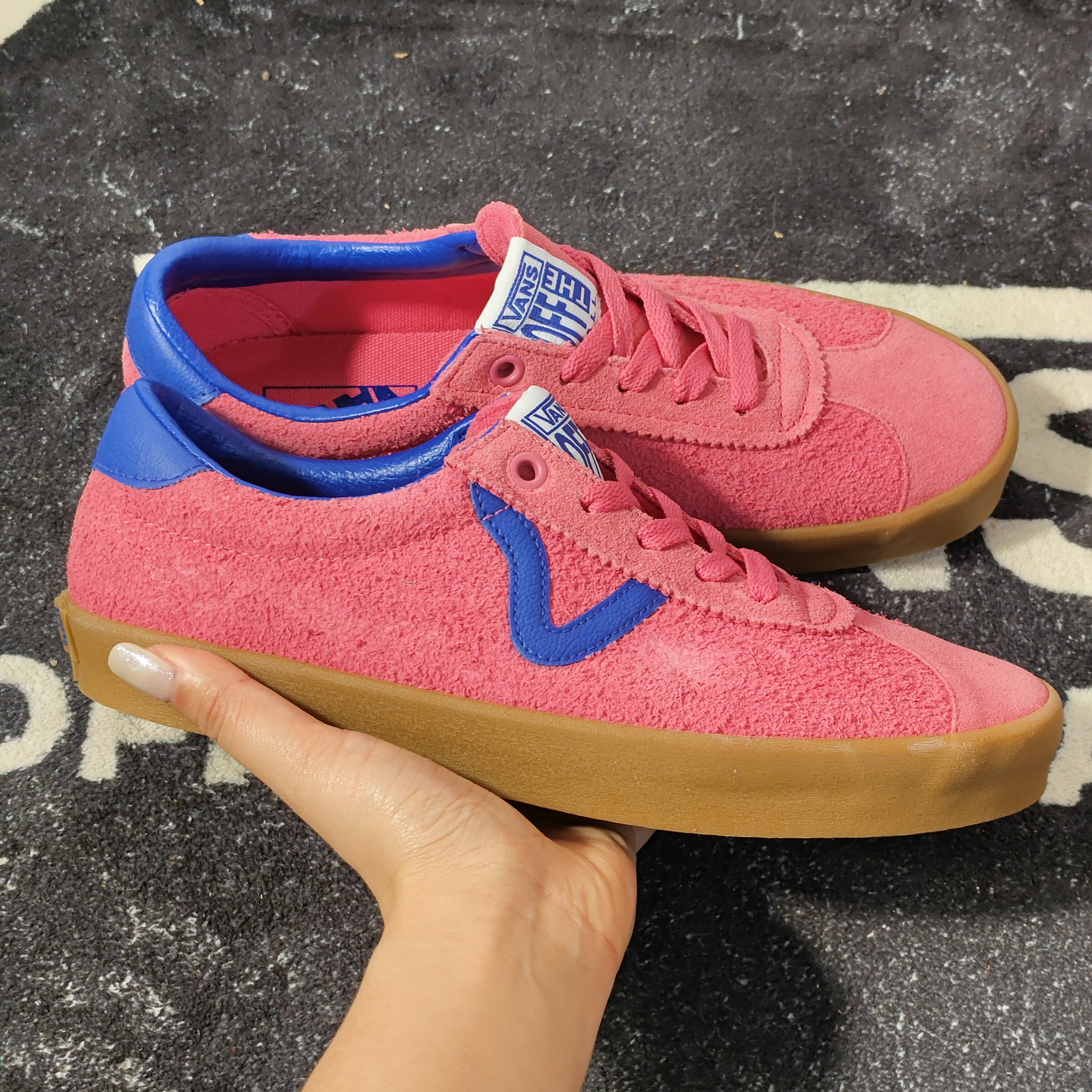 Vans Lampin 86 DX 粉蓝生胶底复古低帮休闲板鞋 VN000CQRCHL