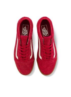 Sunny现货 VANS红色翻毛皮OLD SKOOL低帮经典生胶板鞋VN000D0ECI