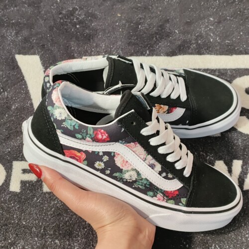 Vans Old Skool 低帮花卉印花女款休闲板鞋 VN0A4BV5V8X