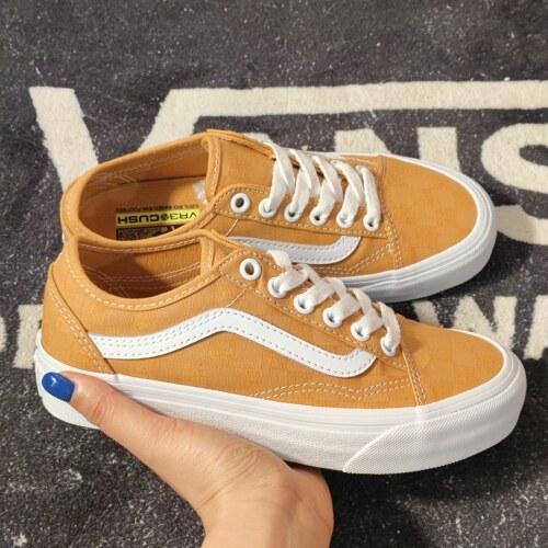 Vans Old Skool VR3橙白棋盘格低帮休闲滑板鞋 VN0005UHBLS