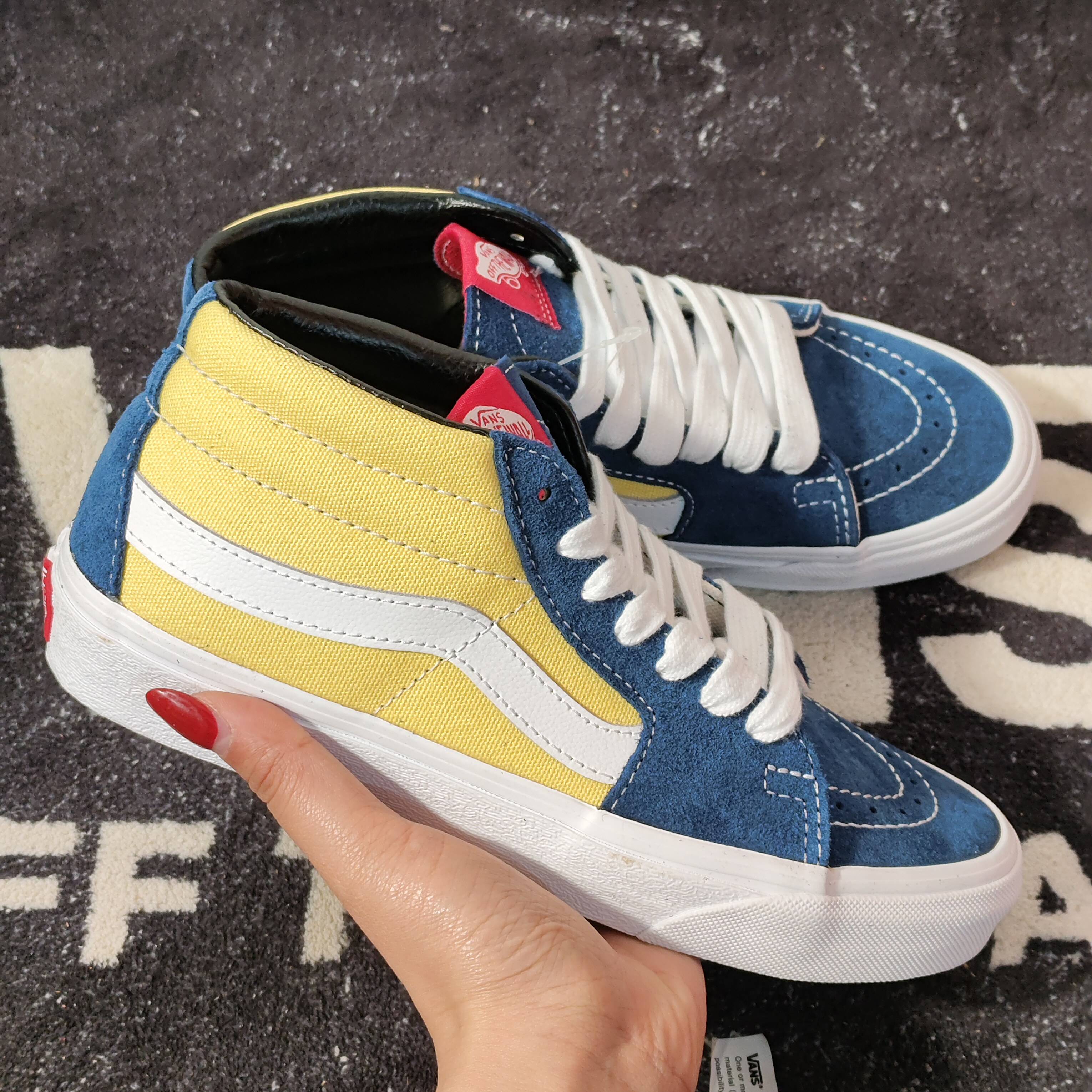 Vans Sk8-Mid黄蓝撞色中帮板鞋复古潮流情侣帆布鞋VN0A3WM3VSW