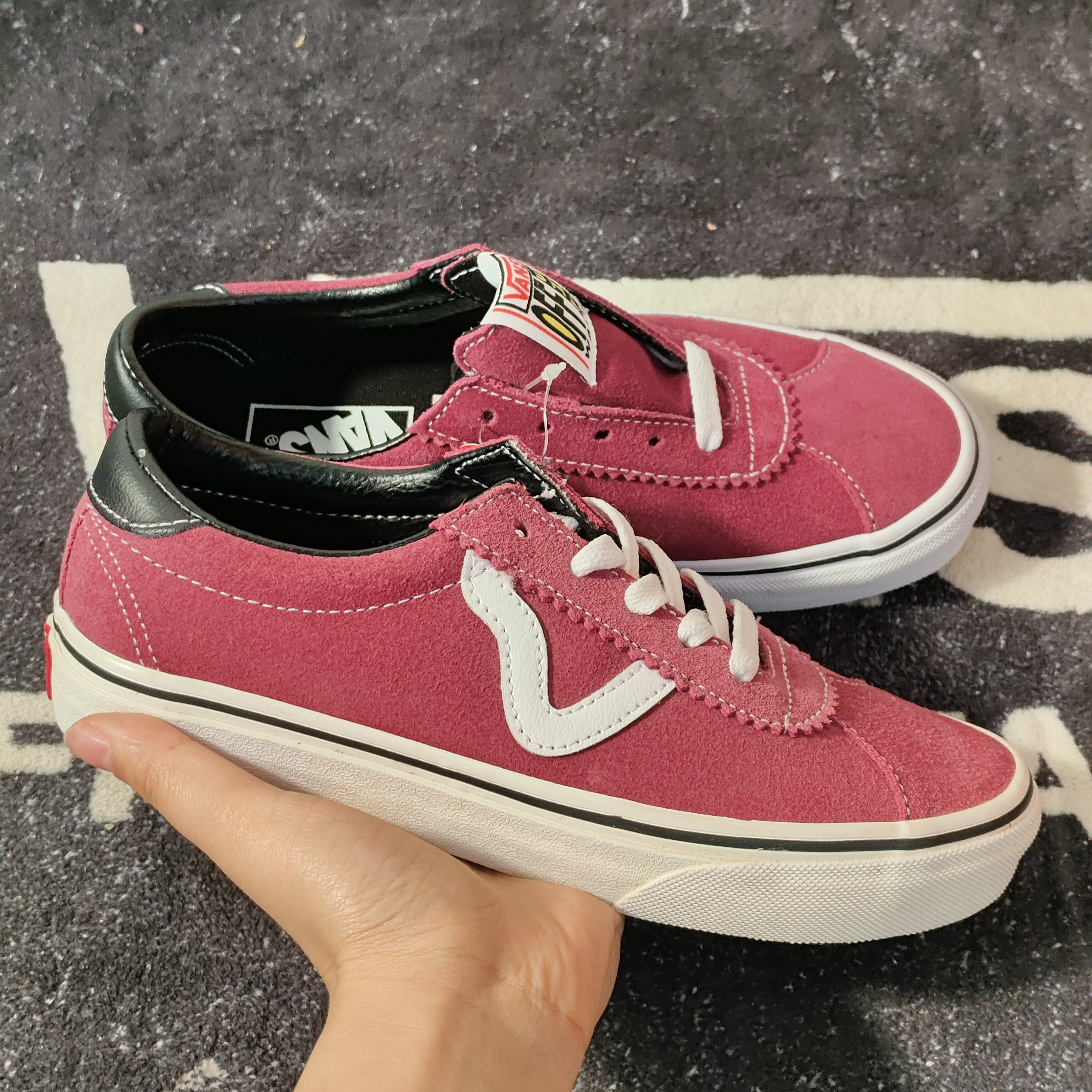 Vans范斯Sport 73玫红低帮翻毛休闲板鞋VN0A4BU6TYO