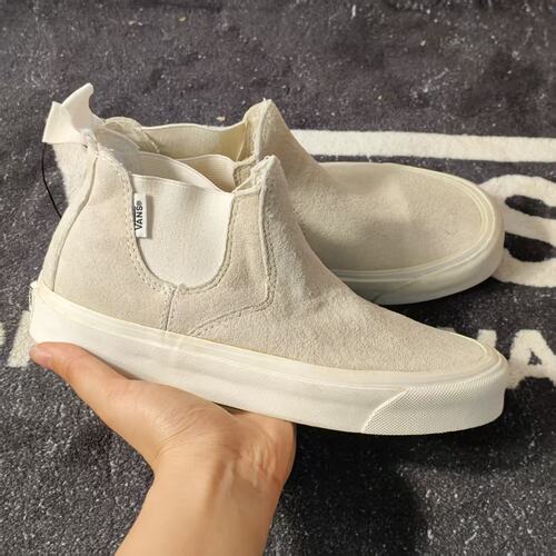 Vans Chelsea米白翻毛皮中帮一脚蹬男女简约休闲板鞋VN0A348VM3N