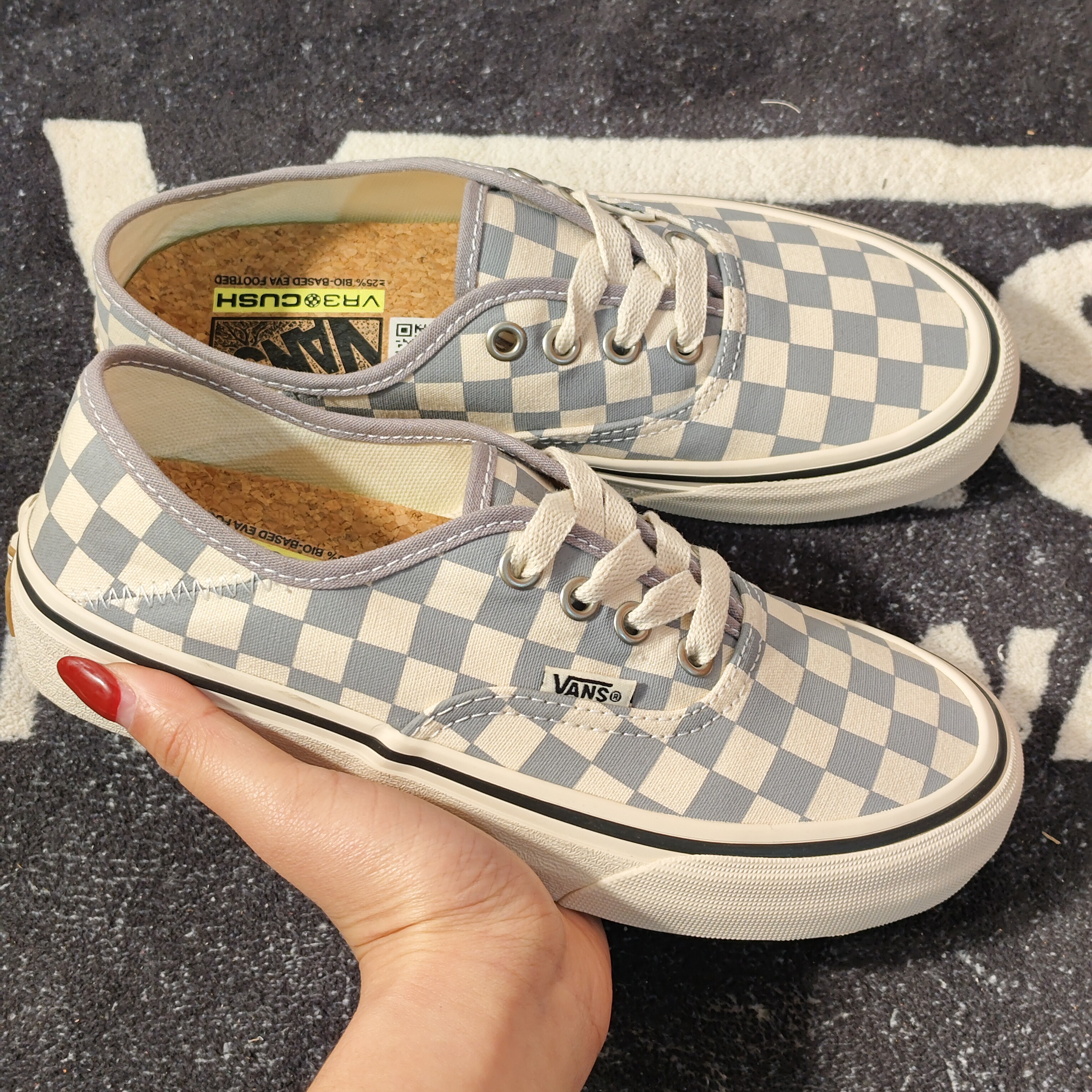 Vans Authentic VR3 SF雾霾蓝棋盘格低帮休闲板鞋 VN0A4BX5BGF