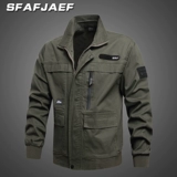 Восьмилетняя магазин, три цвета одежды, весна и осень чистота хлопковая эластичная рабочая одежда, мужские одиночные топы, камуфляжная одежда для защиты труда, утолщенная сварка, устойчивость к износу и антикальцировку