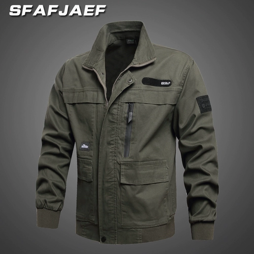 Восьмилетняя магазин, три цвета одежды, весна и осень чистота хлопковая эластичная рабочая одежда, мужские одиночные топы, камуфляжная одежда для защиты труда, утолщенная сварка, устойчивость к износу и антикальцировку