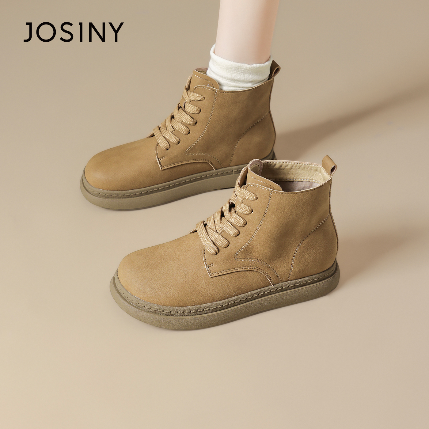 卓诗尼厚底马丁靴女复古英伦风