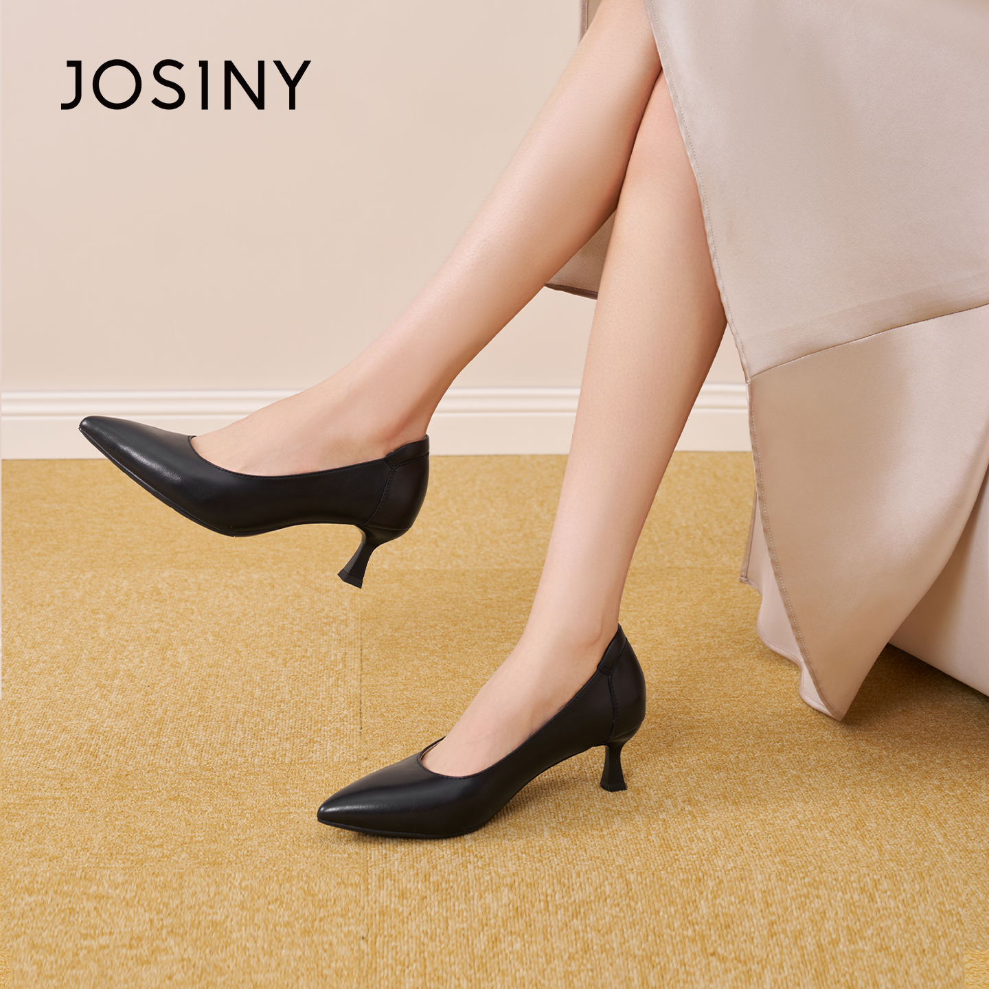 卓诗尼高跟鞋玛丽珍鞋尖头小皮鞋