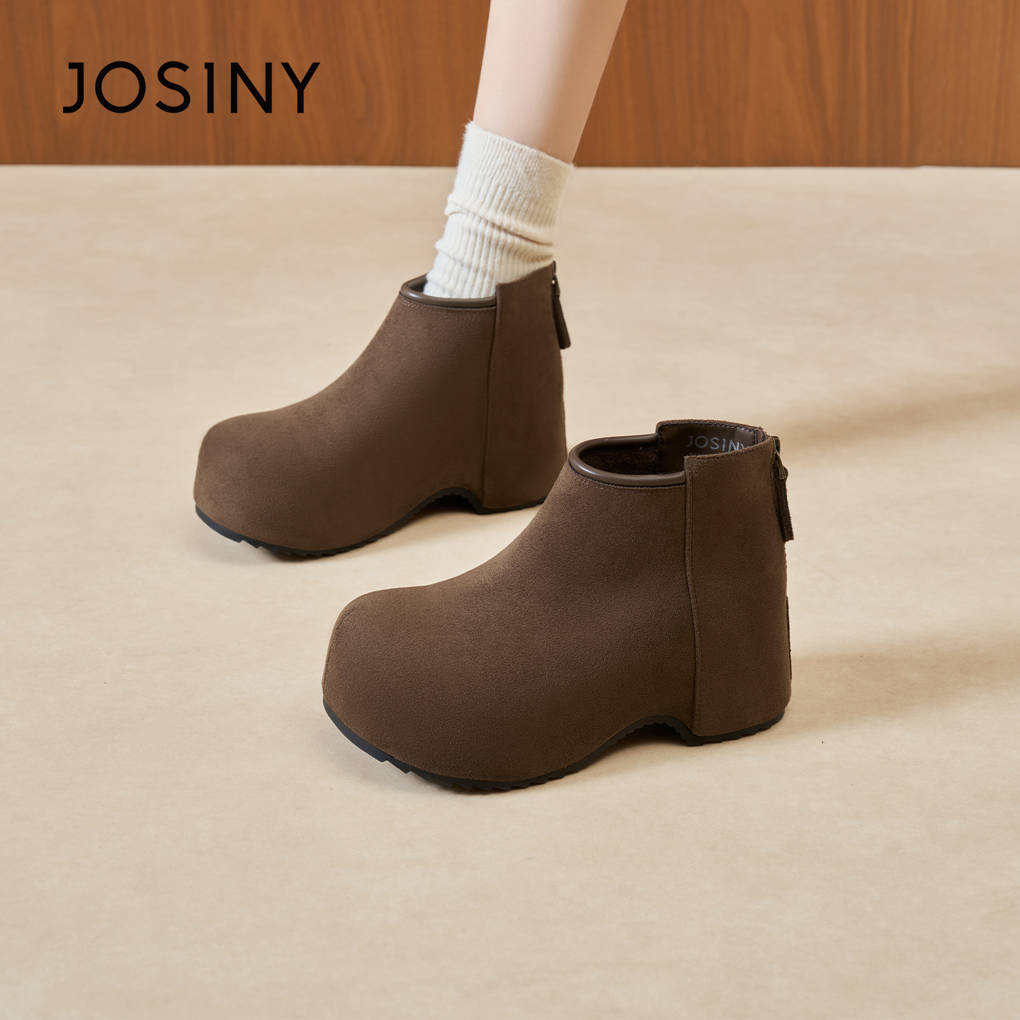 卓诗尼内增高勃肯鞋女