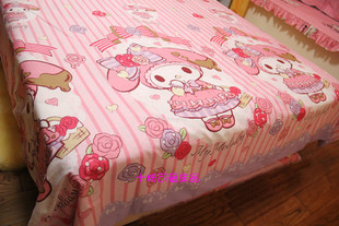 全棉卡通my melody美乐蒂床单 粉色玫瑰花可订做