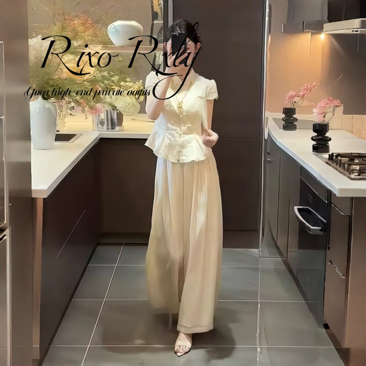 RIXO RXLY中式提花禅意时尚套装女夏季高级感国风盘扣上衣阔腿裤