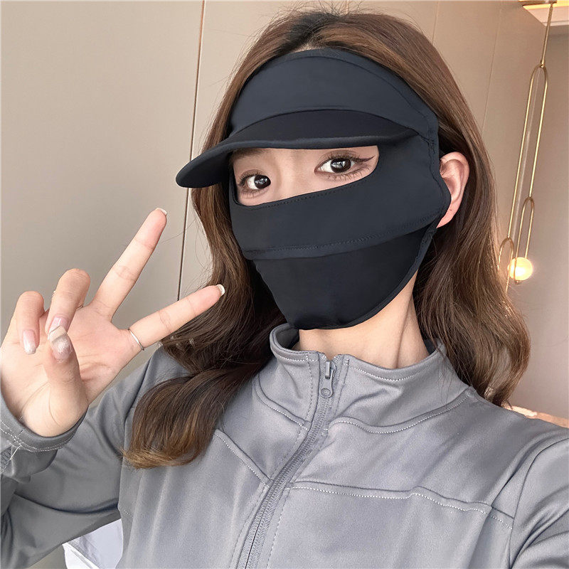 冰丝防晒面罩女夏季遮全脸防紫外线开车骑行透气护眼角脸基尼口罩