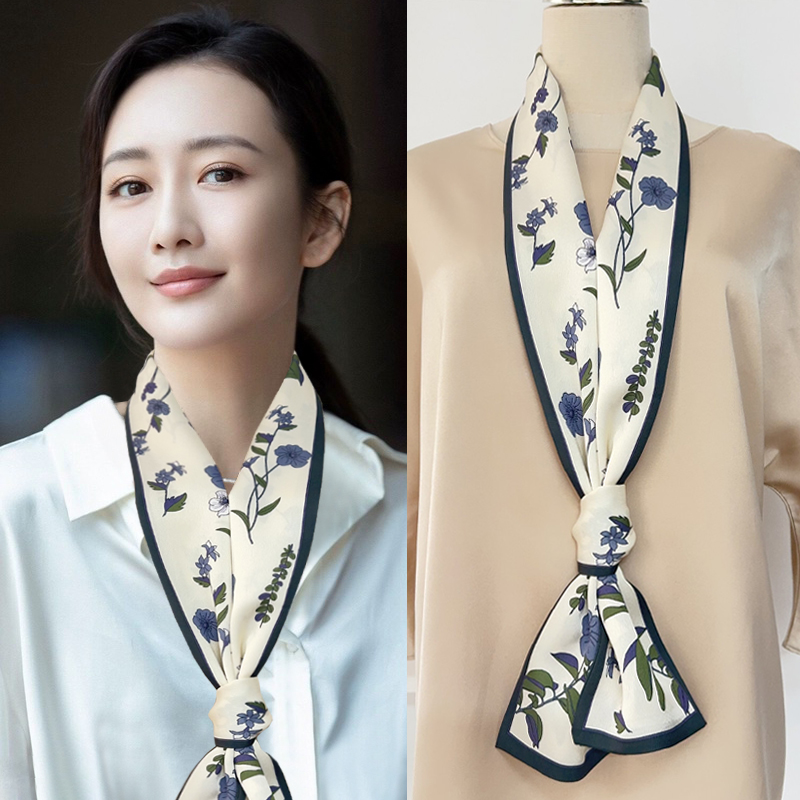 韩版百搭小长条领巾装饰丝巾围巾