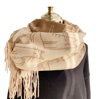 可爱时尚双面仿羊绒围巾披肩两用