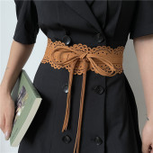 连衣裙腰封女士蝴蝶结系带绑带配西装 饰宽腰带 裙子毛衣收腰束腰装