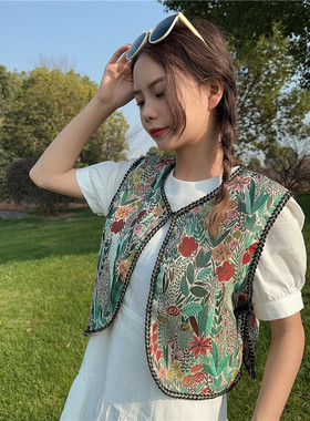 高级感提花刺绣复古小披肩外套