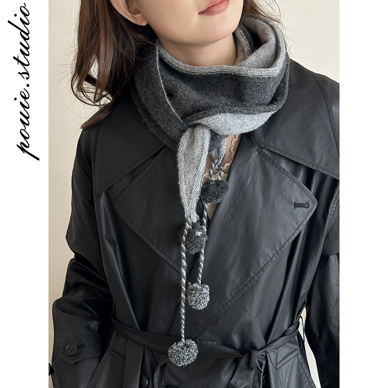 手工流苏挂球双面针织三角披肩女秋冬季时髦外搭围巾保暖护颈围脖,服饰配件/皮带/帽子/围巾,围巾/丝巾/披肩,淘宝优惠券,粉丝福利购,淘宝优惠卷