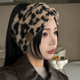 百搭保暖加厚多用装 秋冬新款 复古豹纹针织束发带头巾女韩版 饰头箍