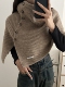 含羊毛针织套头披肩女冬季 百搭加厚保暖脖套学生纽扣围脖 2025新款