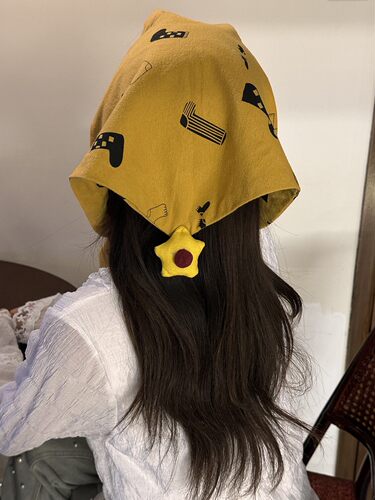 日系印花三角巾可爱护颈围巾头巾