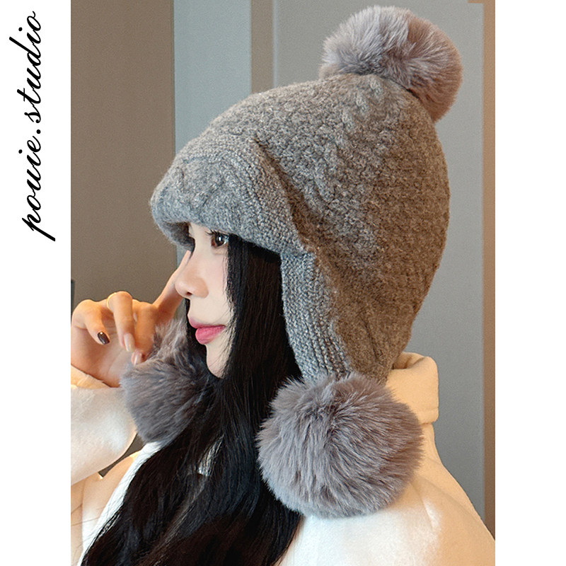 日系可爱毛球针织套头帽子女2025冬季百搭加厚保暖防寒护耳雷锋帽,服饰配件/皮带/帽子/围巾,帽子,淘宝优惠券,粉丝福利购,淘宝优惠卷