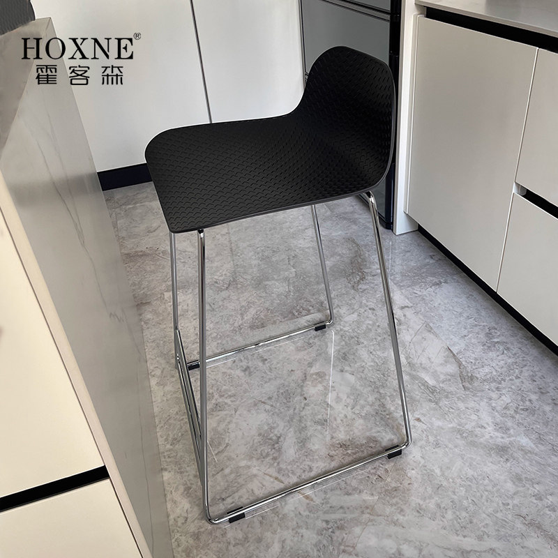 霍客森吧台椅简约现代休闲铁艺酒吧椅子轻奢创意设计吧凳高脚凳