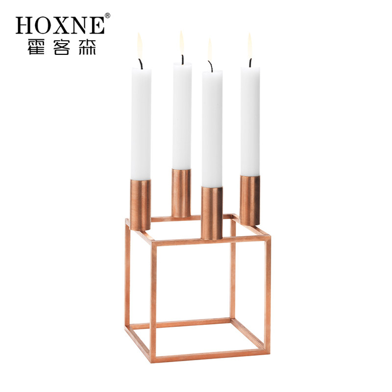 霍客森北欧简约个性创意欧式客厅餐厅浪漫摆件铁艺烛台艺术蜡烛架