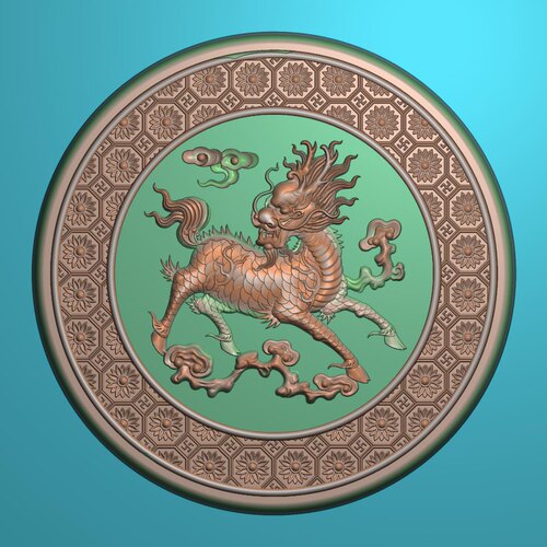 精雕图麒麟 宝座大床圆球 动物东阳木雕工艺品挂件挂屏屏风手工
