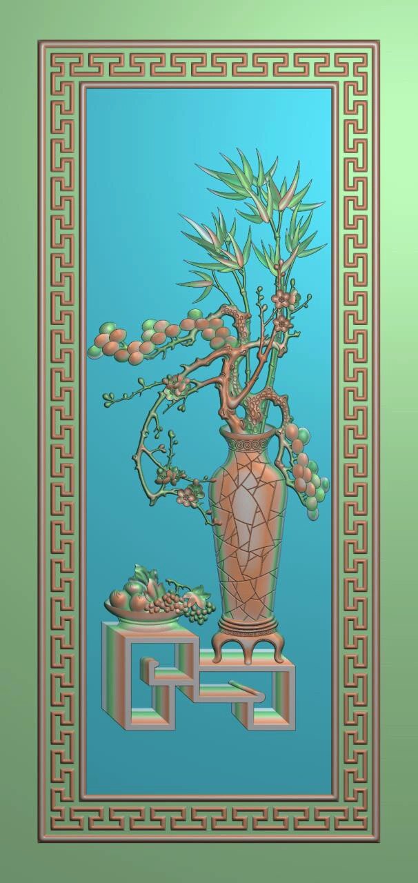 精雕图博古花瓶 花瓶HP-1 设计素材/源文件