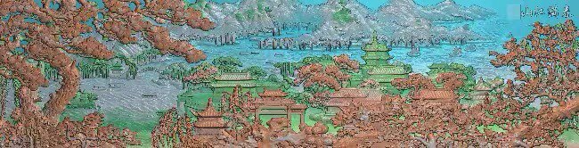精雕图山水挂壁 春满江山拼a 房子东阳木雕工艺品挂件挂屏手工