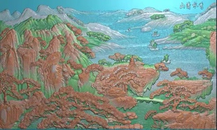 精雕图山水 山清水秀原版 东阳木雕工艺品挂件挂屏屏风手工雕刻