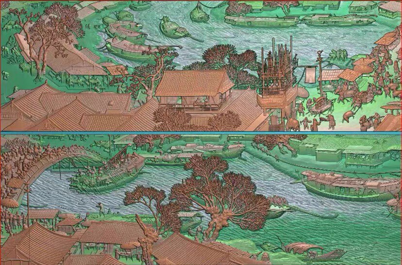 精雕图 清明上河图 山水房子东阳木雕工艺品挂件挂屏手工雕刻