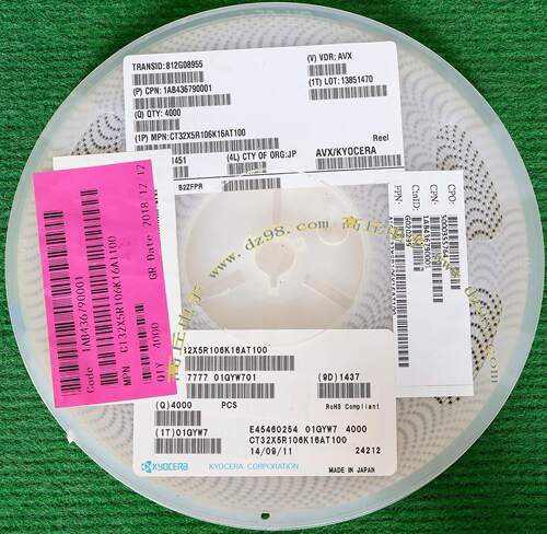 KYOCERA CT32X5R106KAT100 10uF贴片 金属固体 高频多层陶瓷电容