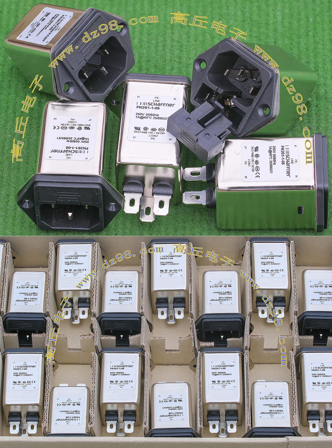 夏弗纳 SCHAFFNER FN261-1-06 250V 1A 带保险丝插座 电源滤波器 - 实物图