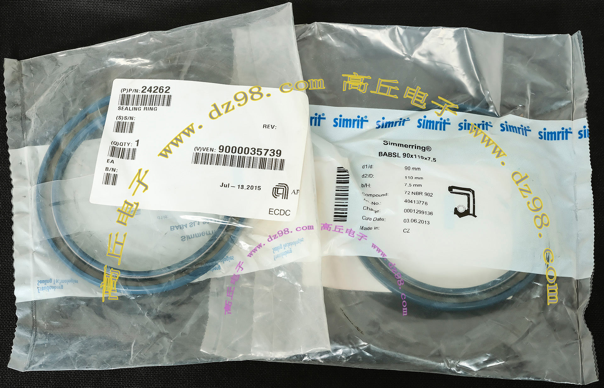 进口Simrit Simmerring BABSL90X110X7.5水泵耐压油封 密封圈