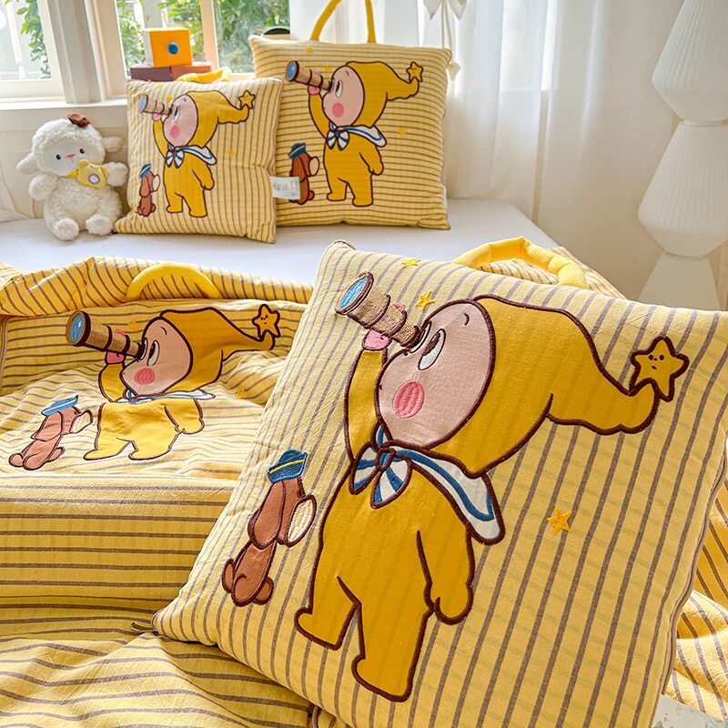 手提全棉卡通抱枕被子午休被纯棉沙发靠垫被折叠多功能汽车空调被