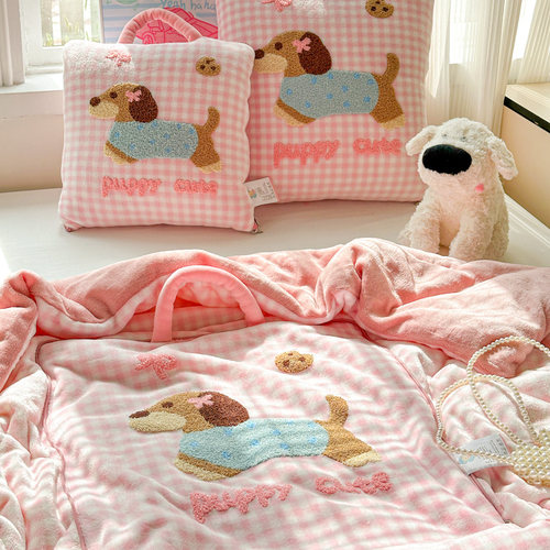 手提款加厚牛奶绒抱枕被子午睡枕汽车载靠枕可折叠办公室二合一